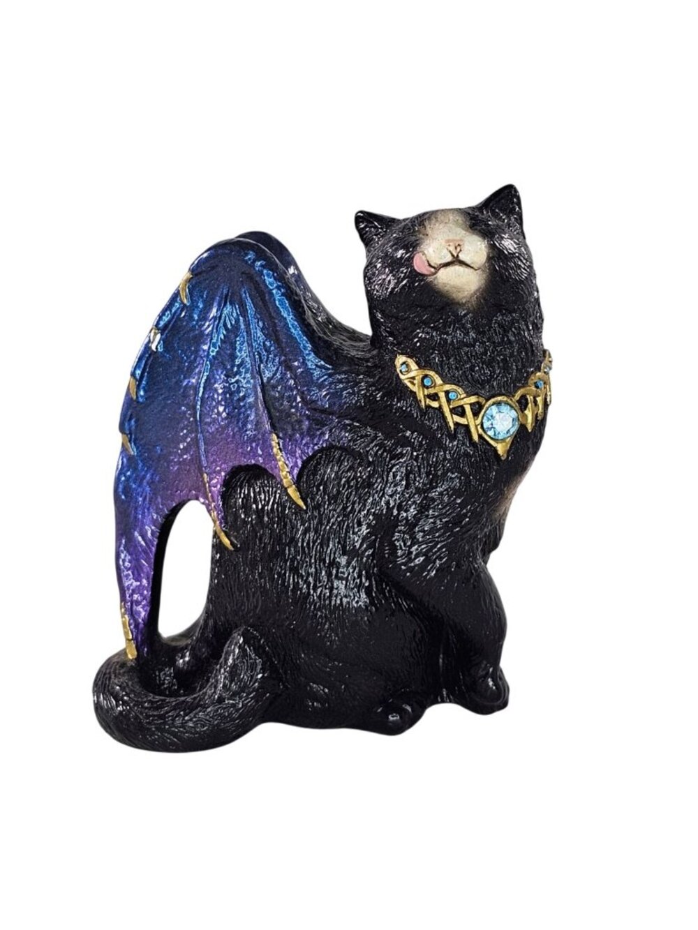 Windstone Editions Flap Cat Dragon Wings Tuxedo Black White Melody Pena *Chip*